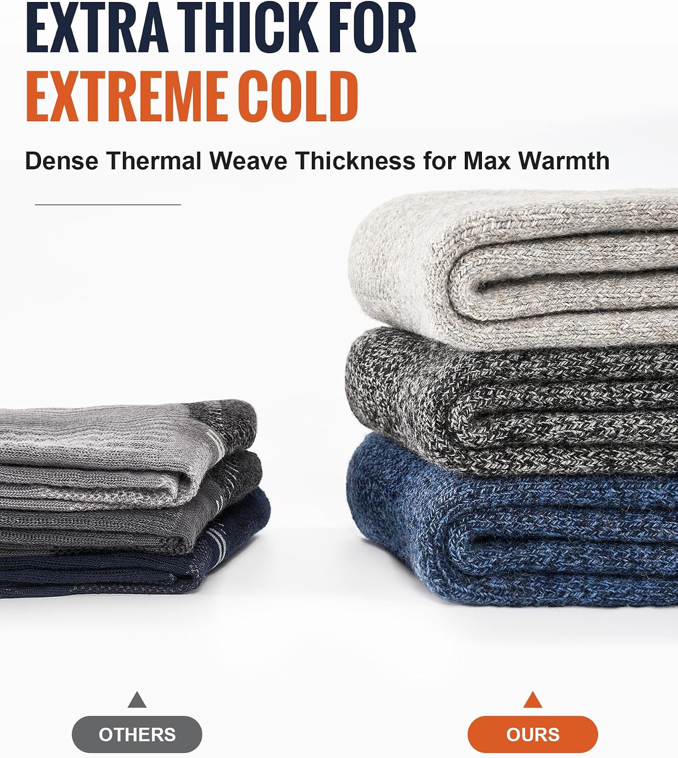 Detalle 2 de pandaplay Wool Thermal Crew Socks, 50% Wool, Fully Cushioned, 3 Pairs