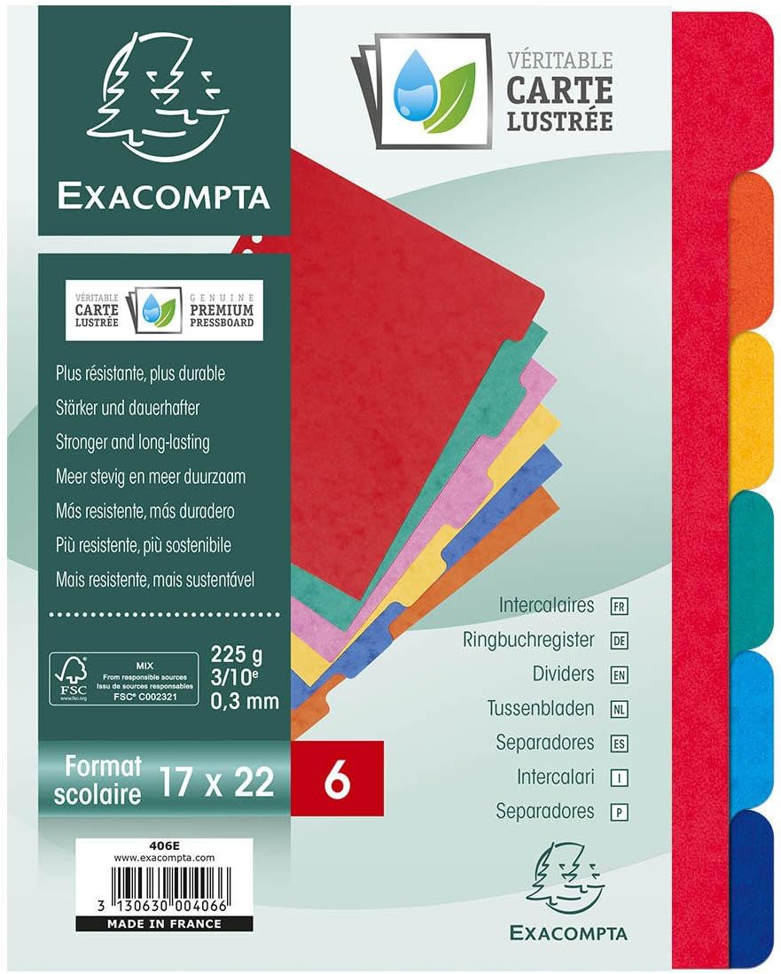 Thumbnail 2 de Exacompta 1410E Premium-Register für DIN A4: 10-teiliges Colorspan-Karton-Register mit Indexseite