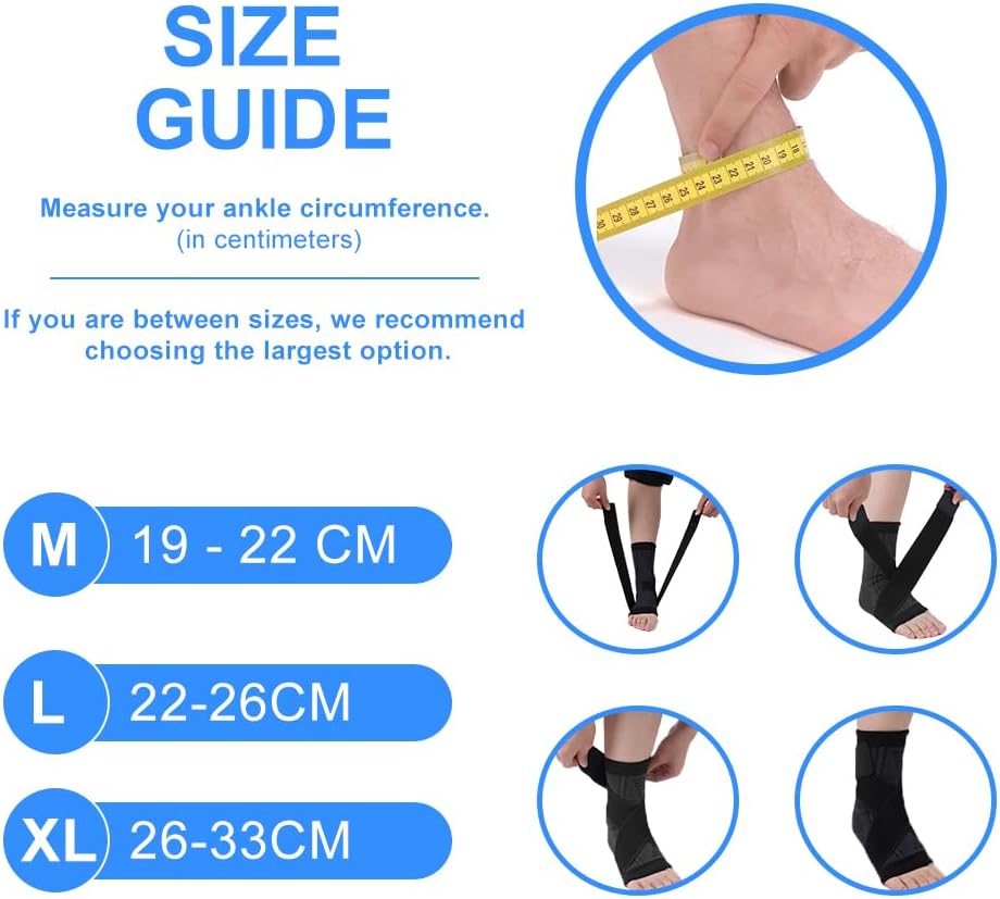 Detalle 2 de ACWOO Cavigliera Sportiva regolabile (2 pezzi) in nylon traspirante: supporto per caviglia e sollievo dal dolore