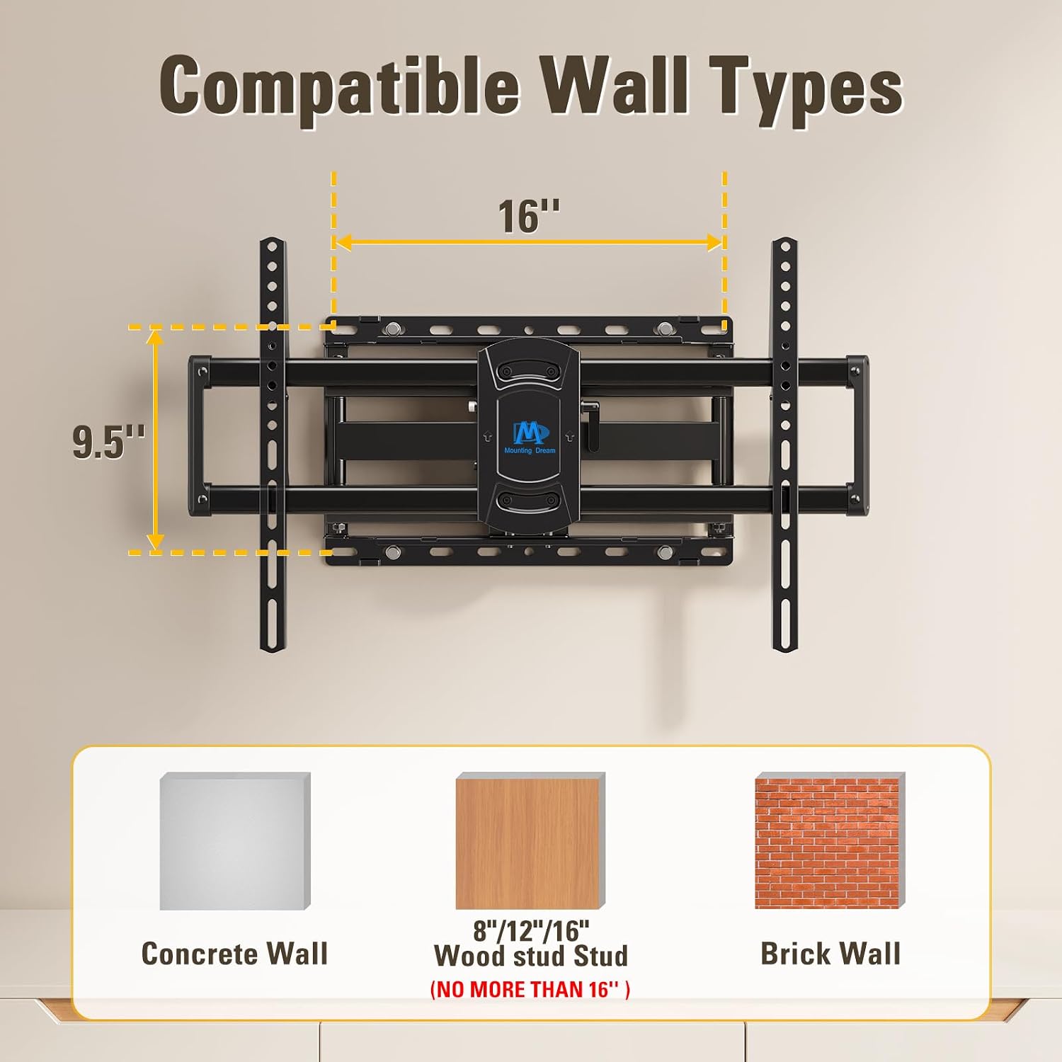 Thumbnail 3 de Mounting Dream full-motion TV wall mount MD2617-CA