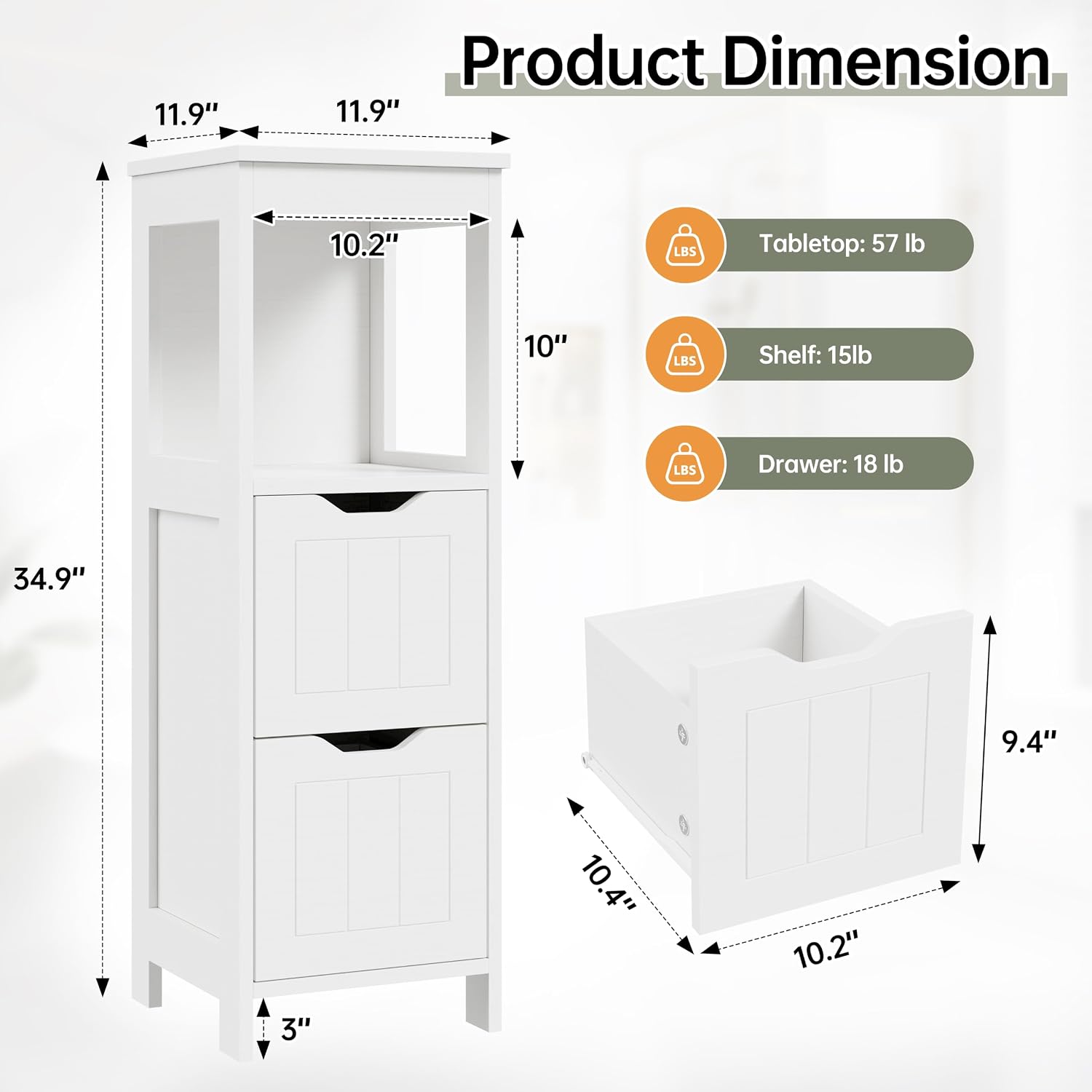 Detalle de Shintenchi Bathroom Storage Cabinet
