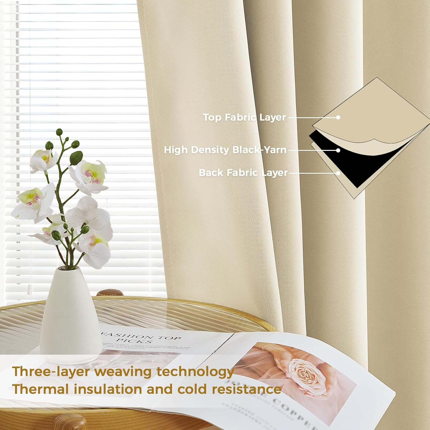 Thumbnail 2 de MRTREES Verdunkelungsvorhänge Beige 140x230