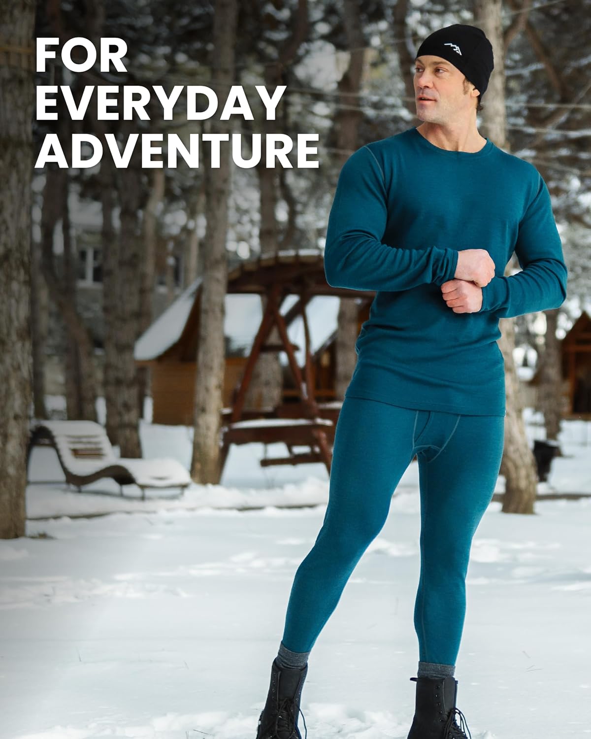 Detalle 1 de Merino.tech 100% Merino Wool Base Layer Pants, 17.5-Micron, 165–320 g/m²