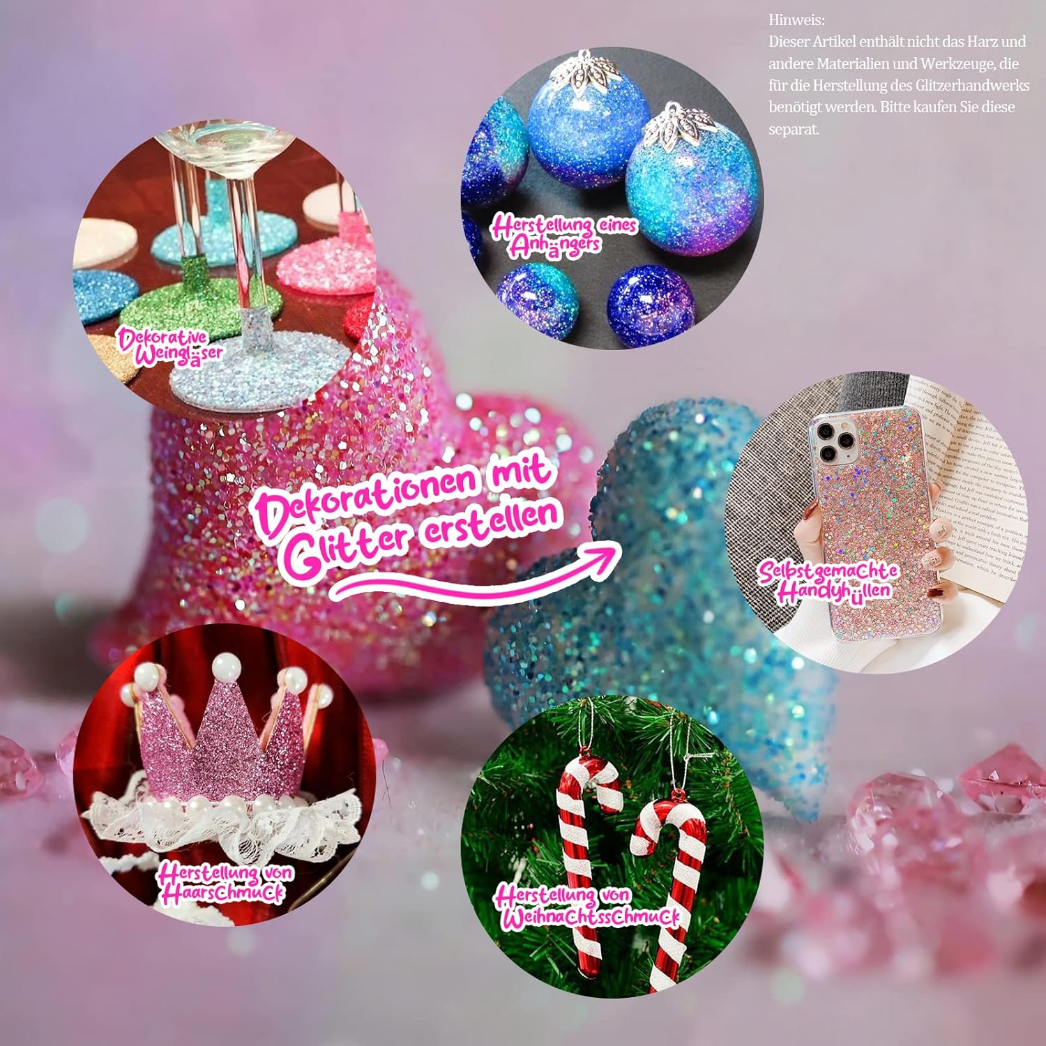 Thumbnail 4 de jingyuanli Glitzer Tattoo Set Kinder mit 42 Farben, 228 Schablonen und Strasssteinen (ab 3 Jahren)