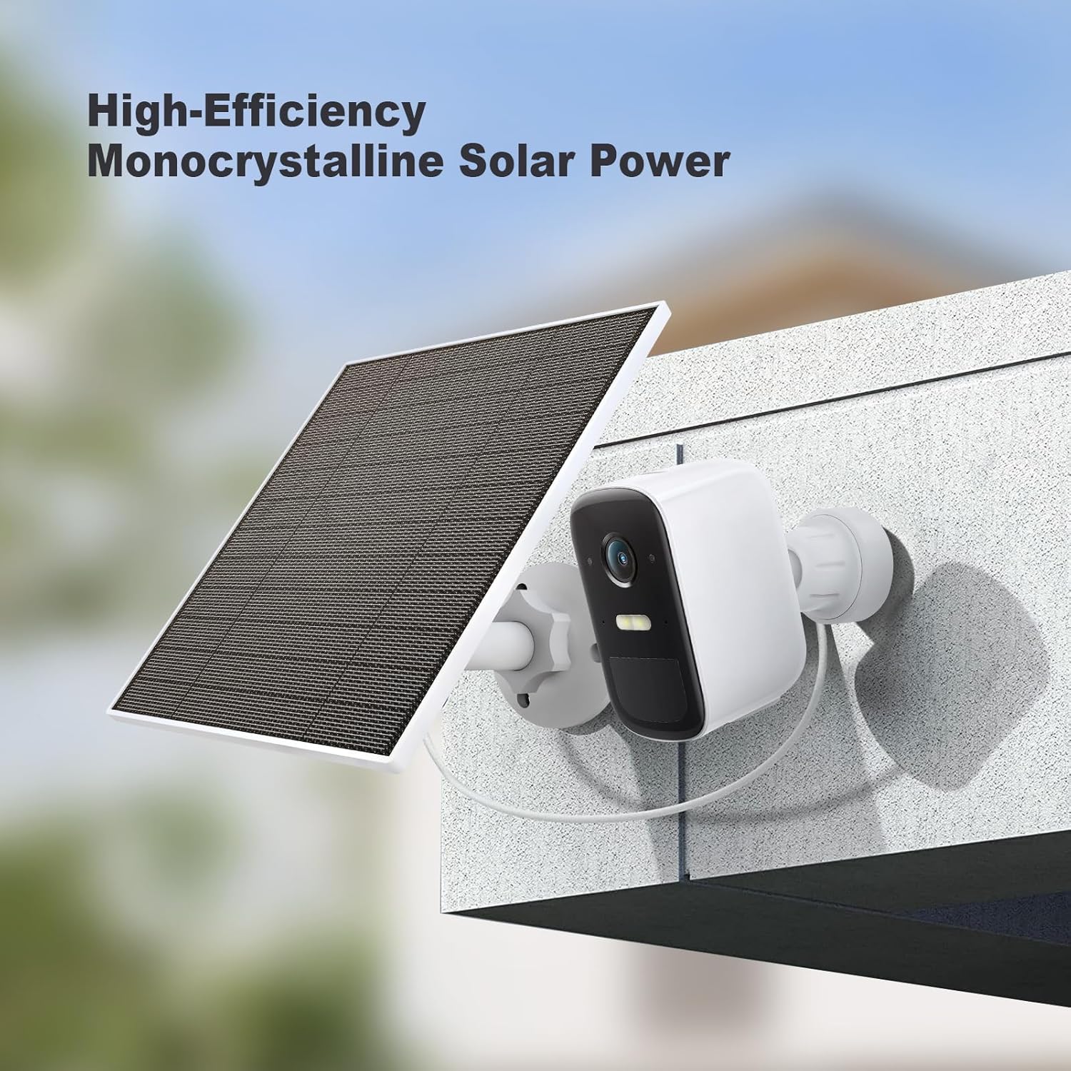 Detalle de 5W Solar Panel for eufy Camera (2-Pack) with USB-C Port, IP65 Waterproof Charging & 360° Mount