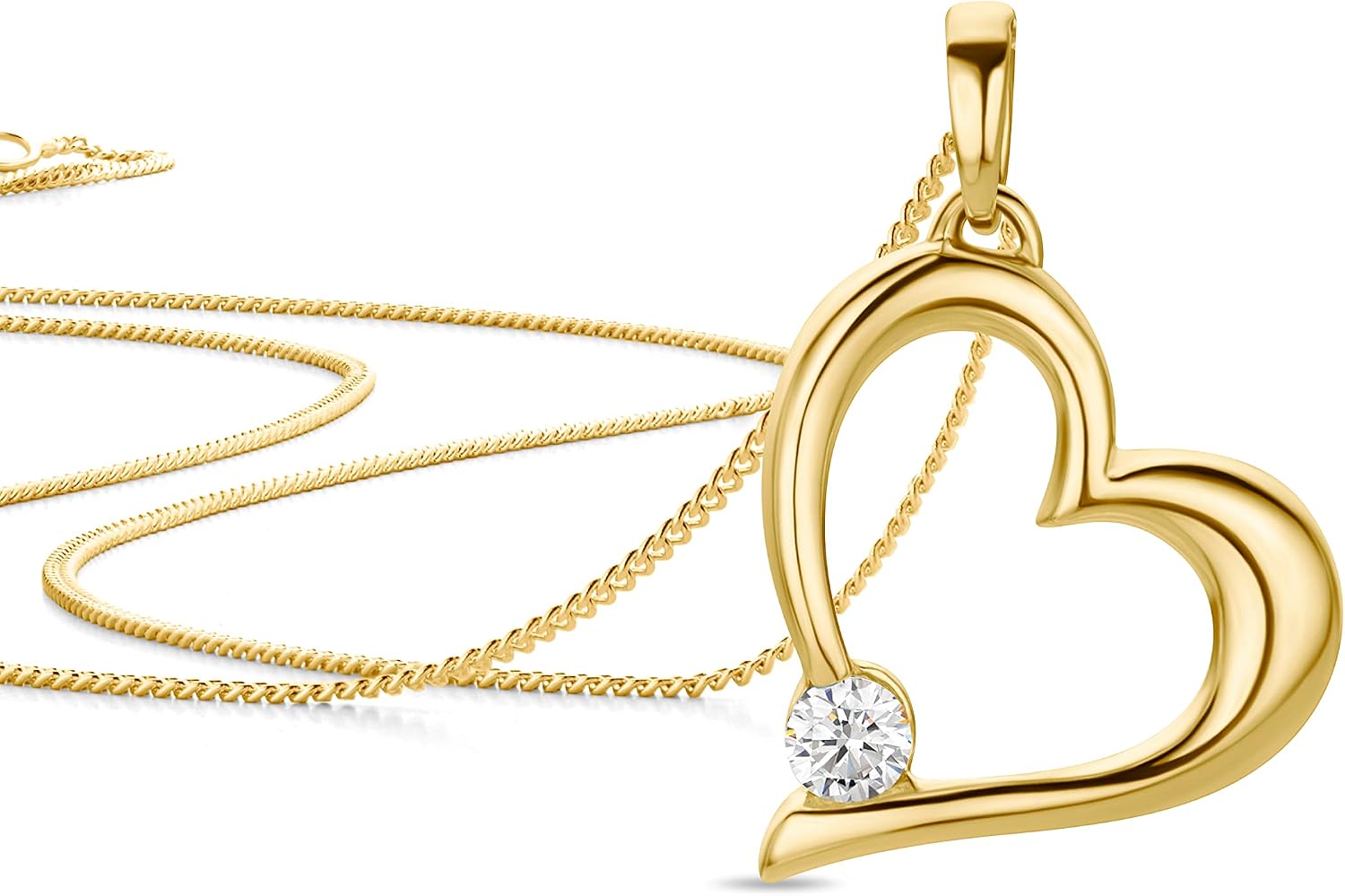 Detalle de OROVI Collar plata con colgante corazón 0,19 ct
