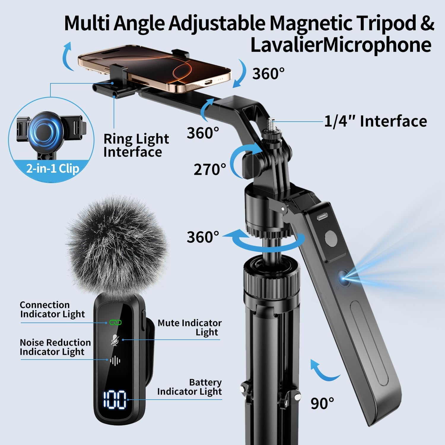 Thumbnail 1 de yAyusi Vlogging Kit 180cm tripod