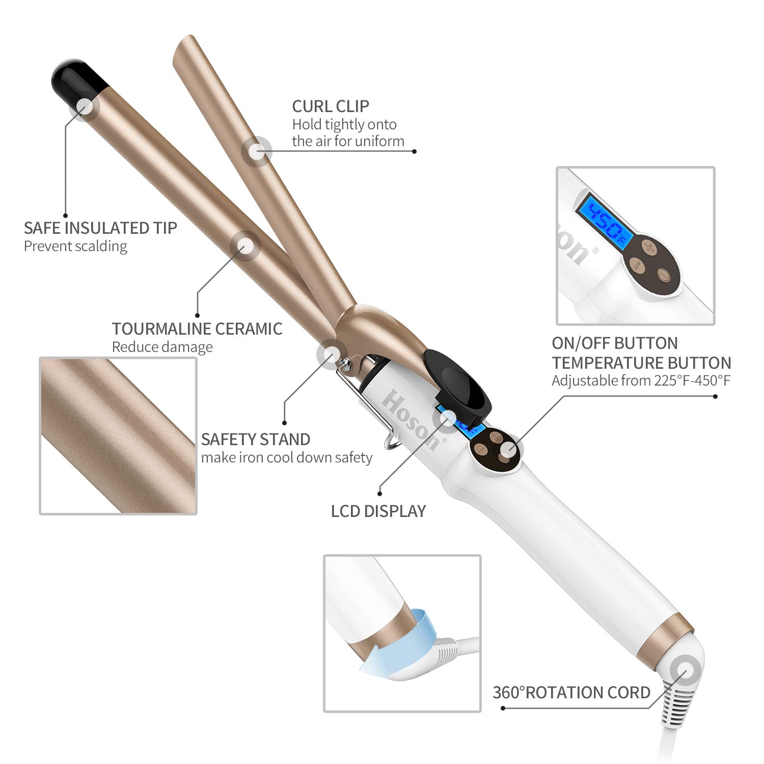 Thumbnail 4 de Hoson 3/4 Inch Curling Iron, 110°C