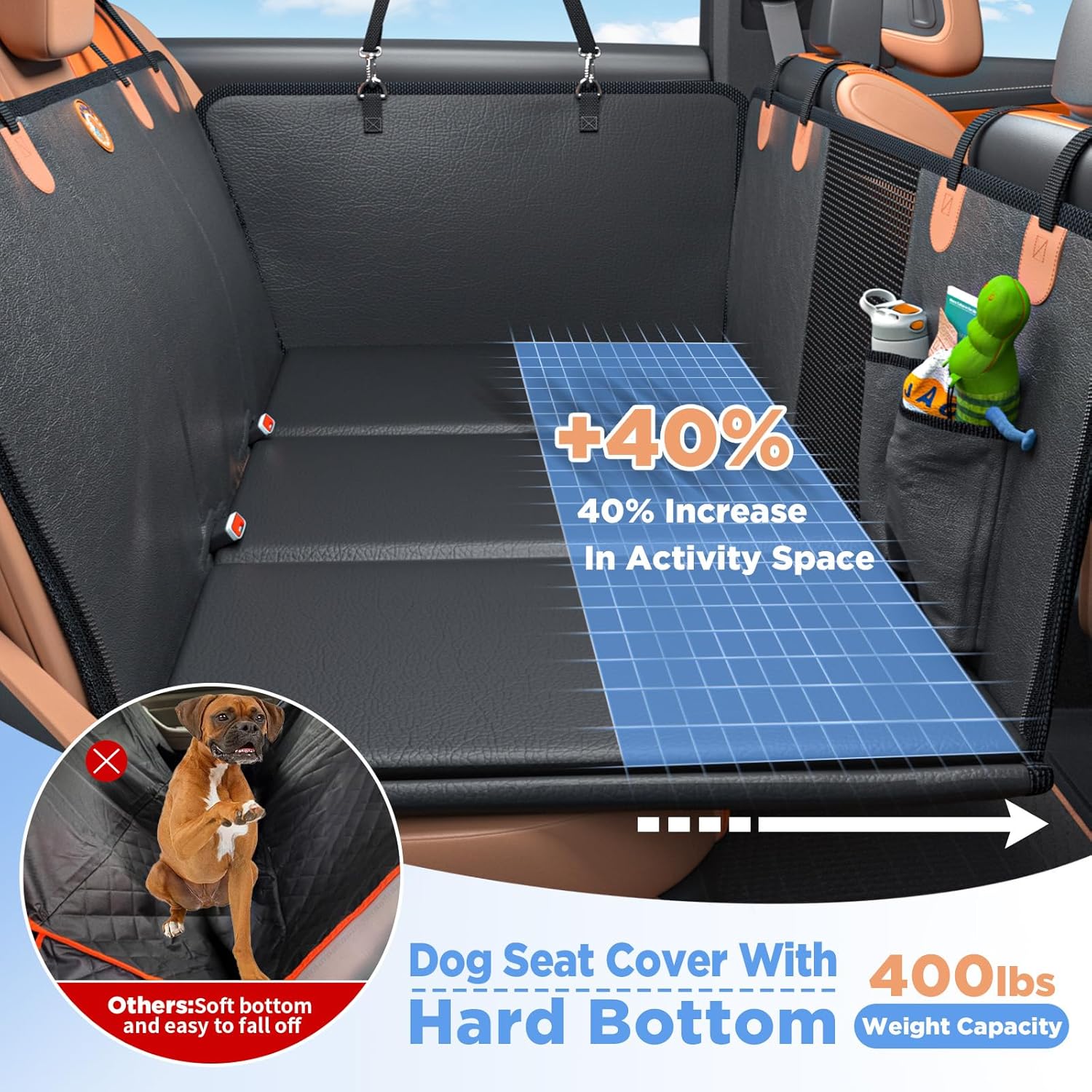 Detalle 2 de MYJAQI Back Seat Extender 400 lbs