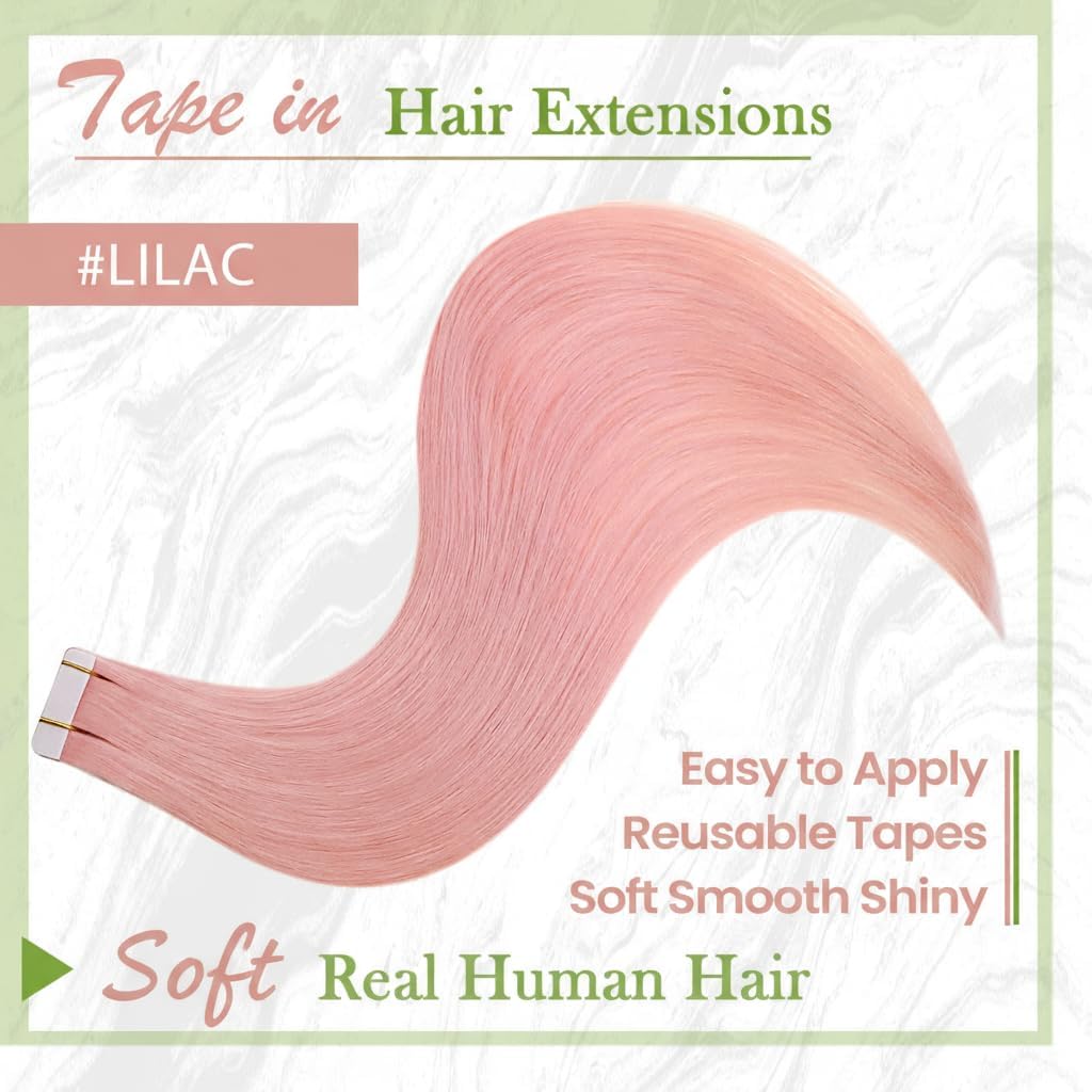 Detalle de RUNATURE Extension Biadesive Capelli Veri Rosa 35 cm – 10 pezzi Remy, Colore Pink