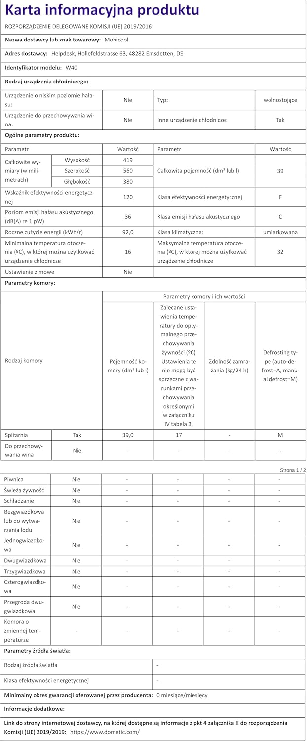 Thumbnail 15 de Mobicool W40 AC/DC 🔵🆒 - Nevera portátil 39L, 12/24V, Azul/Gris