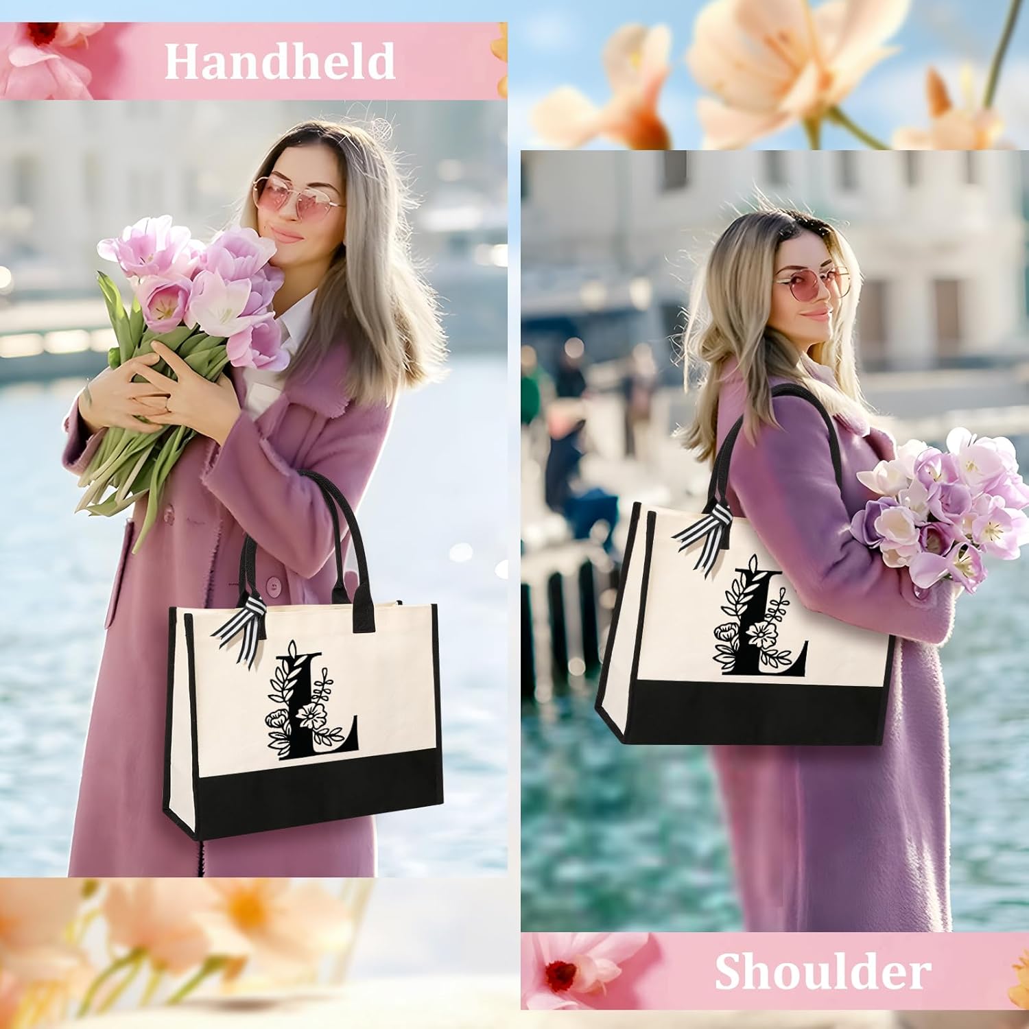 Thumbnail 1 de Tecanne 100% Initial Canvas Tote Bag