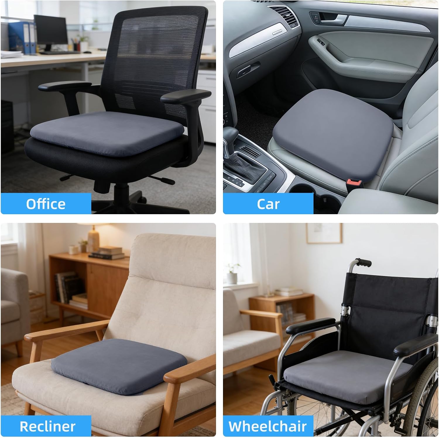Thumbnail 6 de SheRest QYX-SPZD-HUI-XL X-Large Memory Foam Seat Cushion with Straps