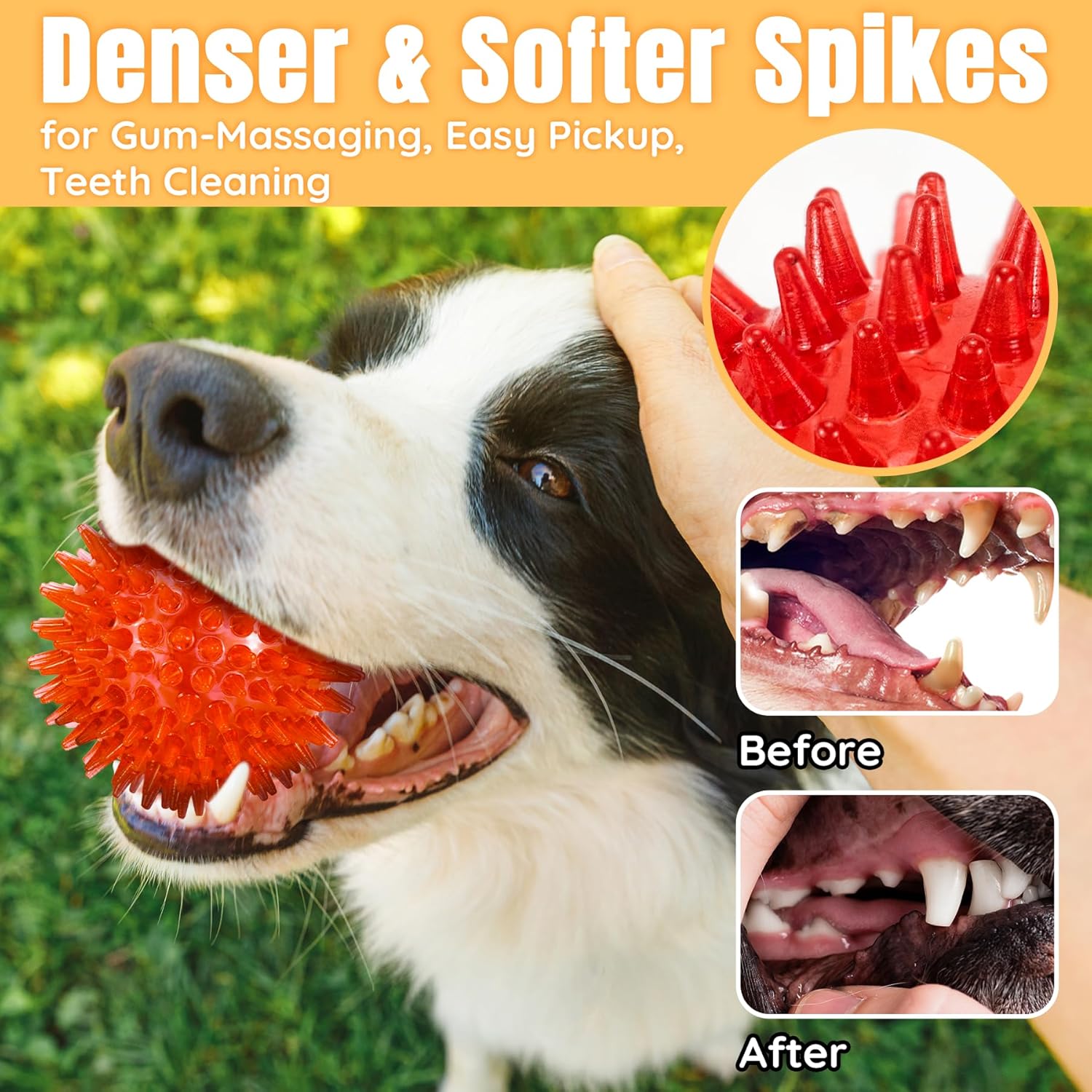 Detalle 1 de Ousiya Squeaky Dog Balls 6 pack 9cm