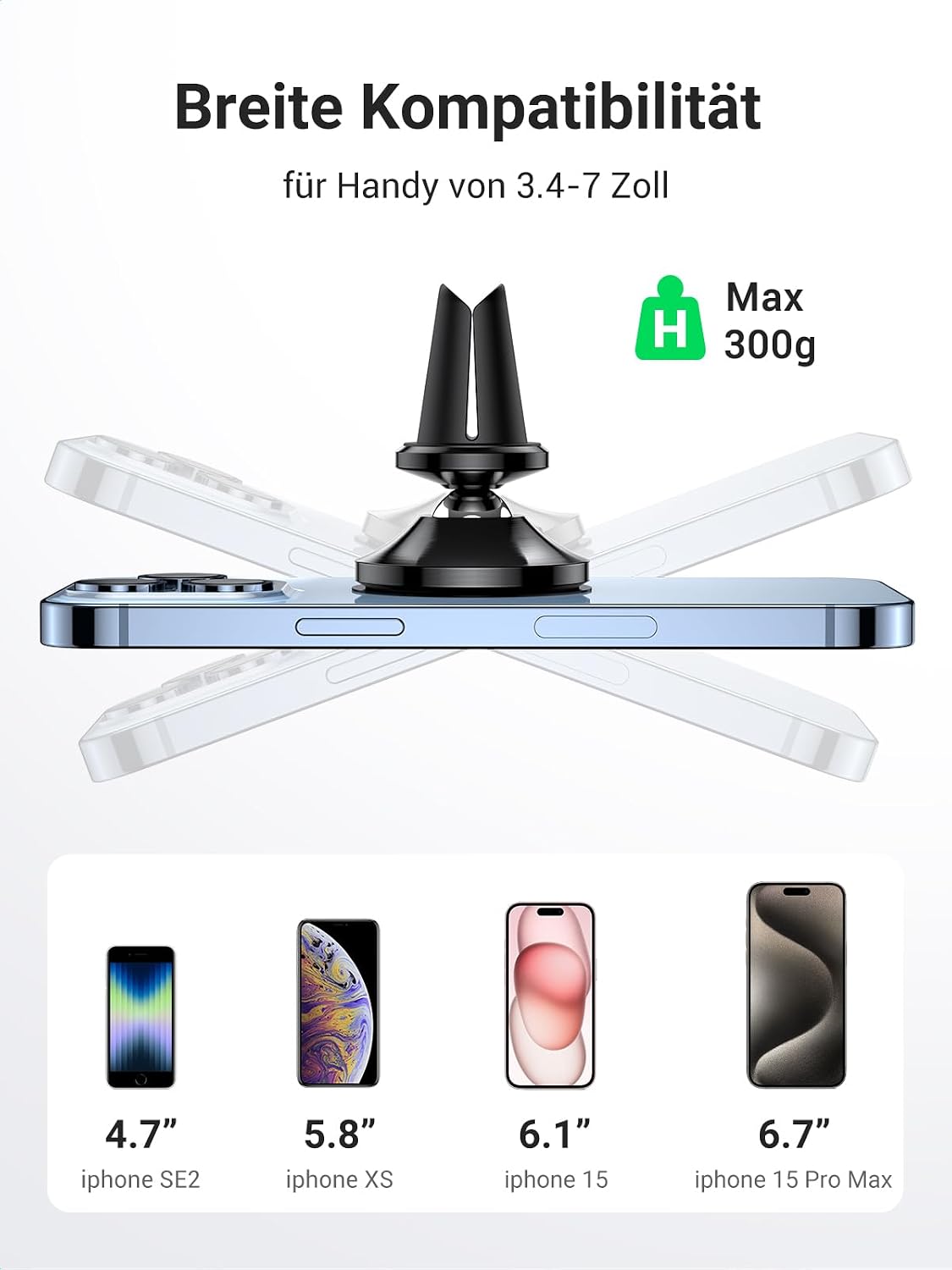 Thumbnail 6 de UGREEN Handyhalterung Auto Magnet Lüftung 360° – Magnetische KFZ-Halterung mit 28 mm Clip, kompatibel mit iPhone, Galaxy und mehr