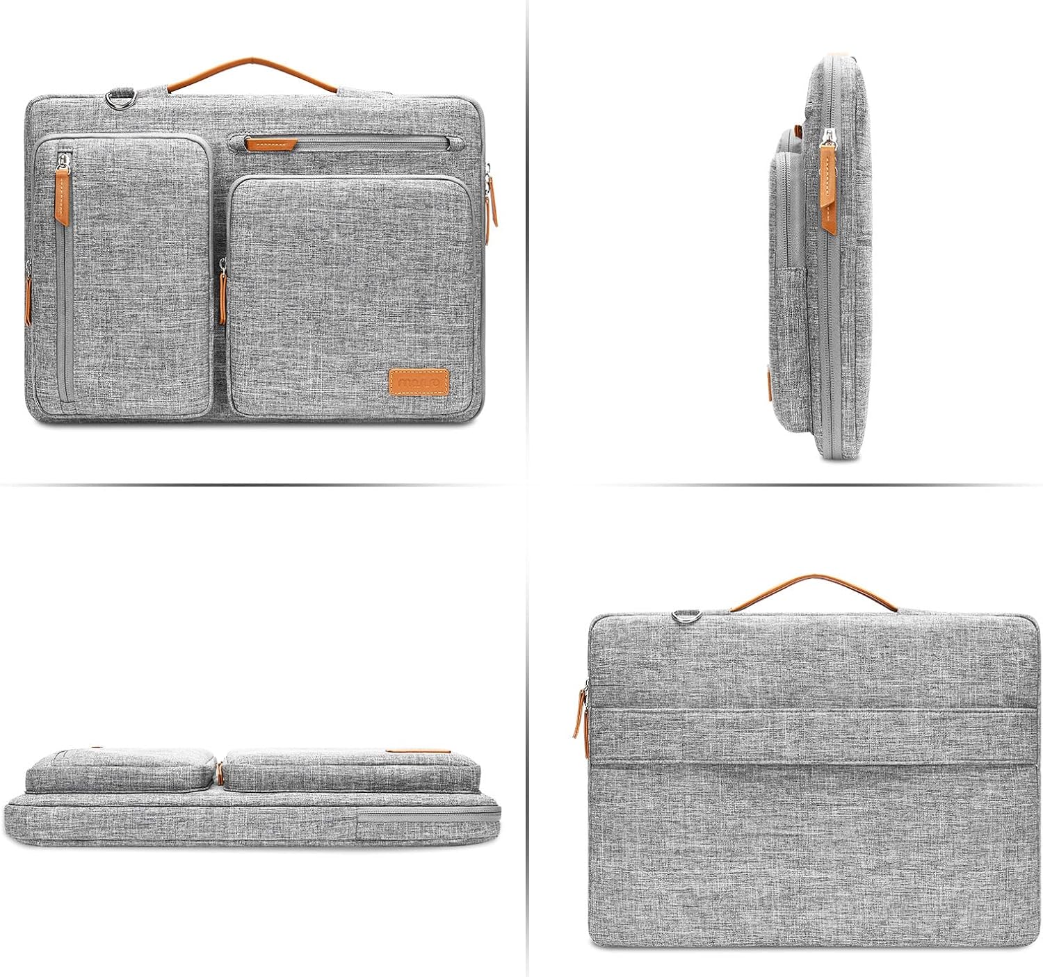 Thumbnail 5 de MOSISO 360 Schütz Laptoptasche 16 Zoll (15–15,6 Zoll) Umhängetasche mit 4 Reißverschlusstaschen – grau
