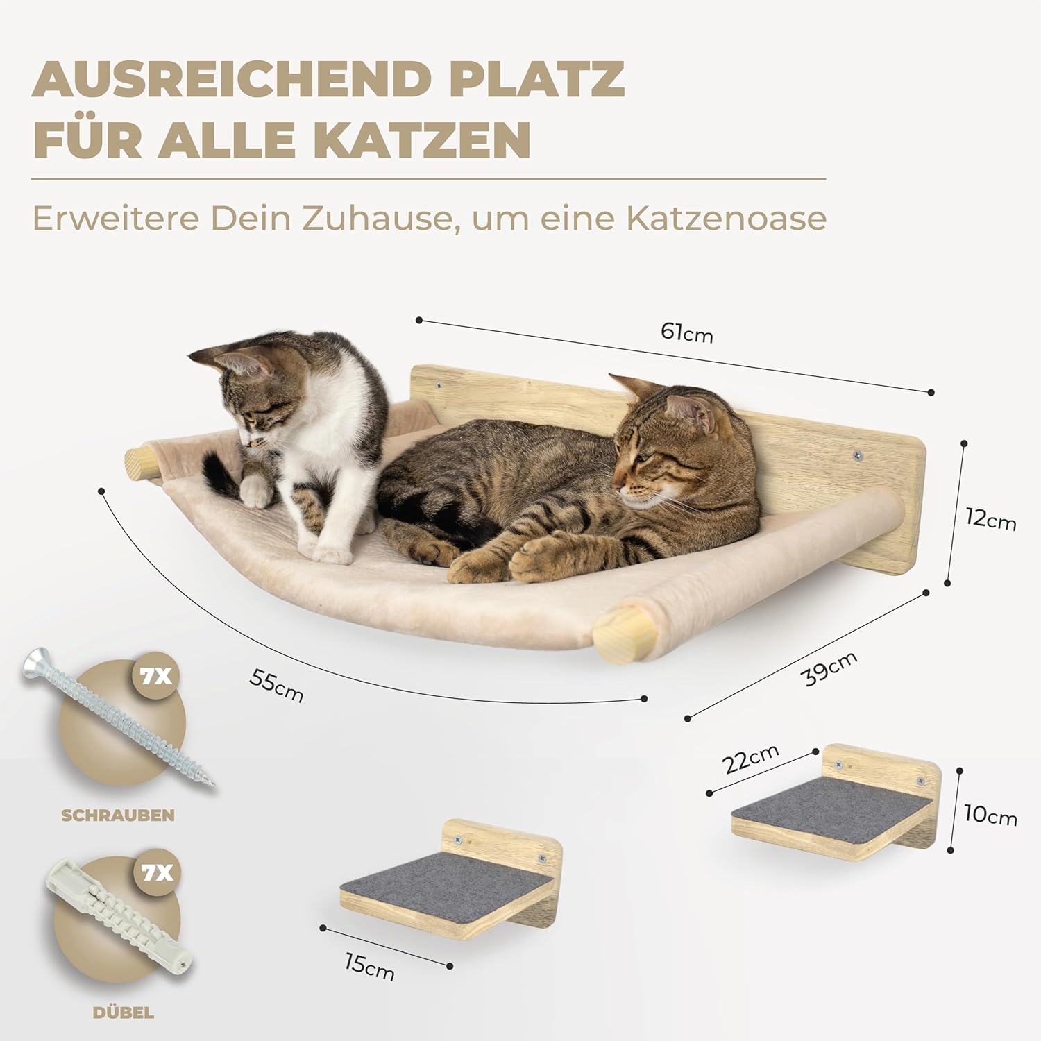 Detalle 2 de WOOWOOD Kletterwand Katzen 35 kg HĂ€ngematte đŸ