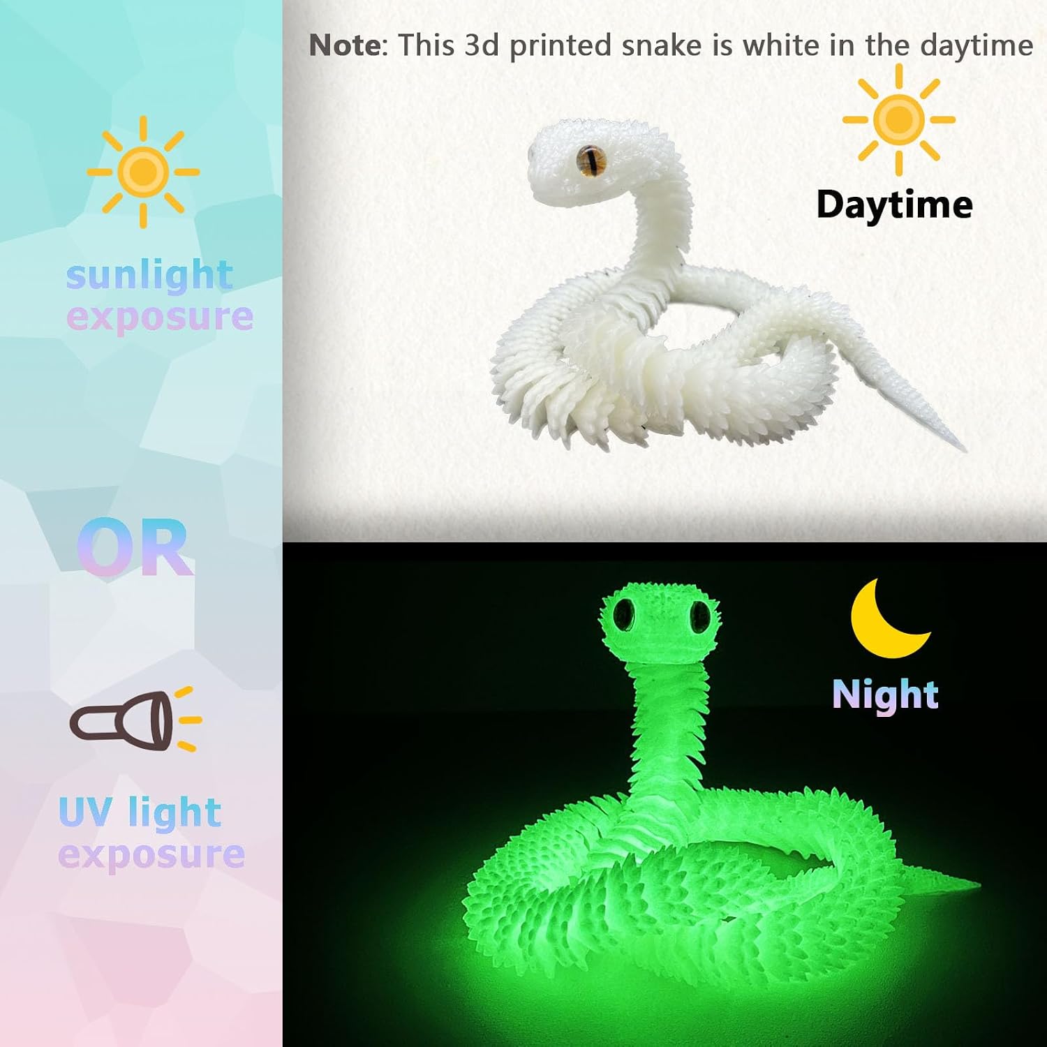 Detalle de 3D Printed Snake Toys 24-inch flexible