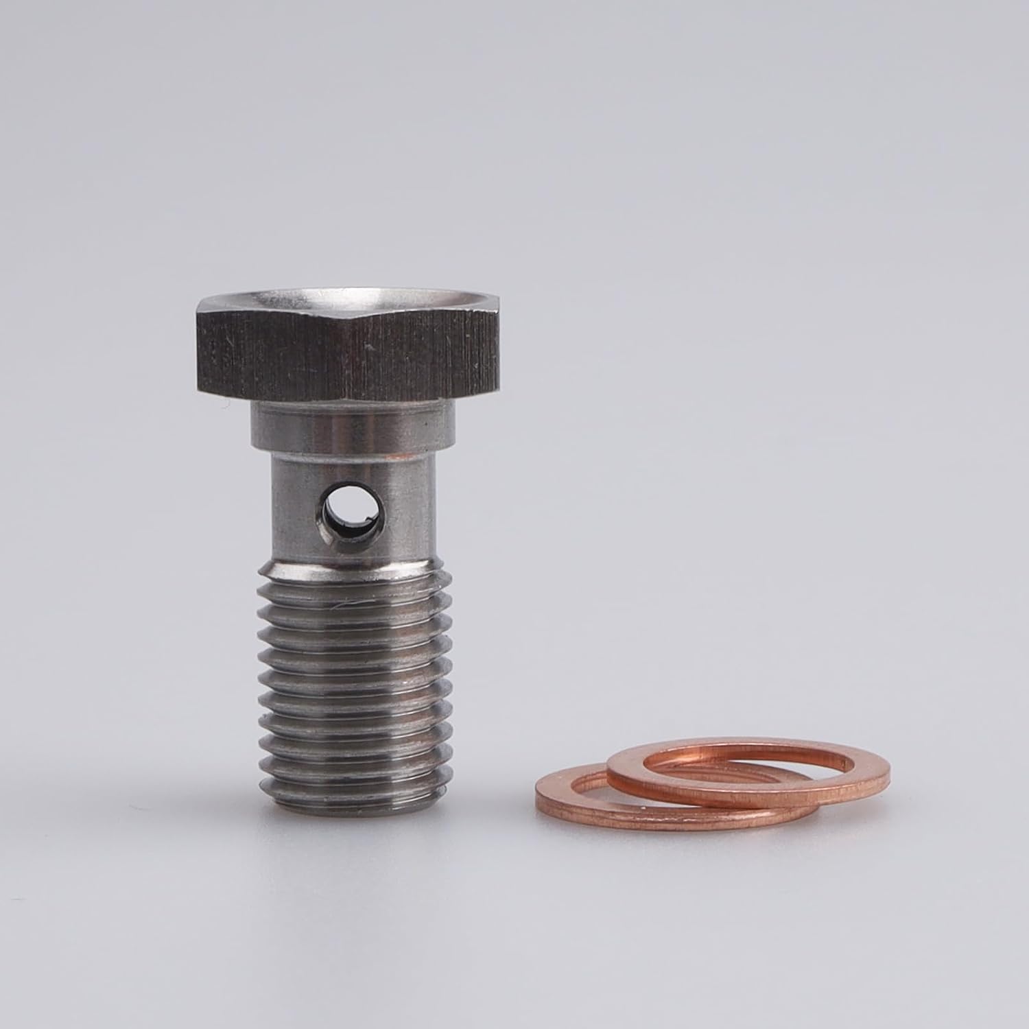 Thumbnail 1 de AC Performance Banjo Bolt 3/8 x 24 (-3 AN) Stainless Steel with Copper Washers — Pack of 2 (25mm UHL)