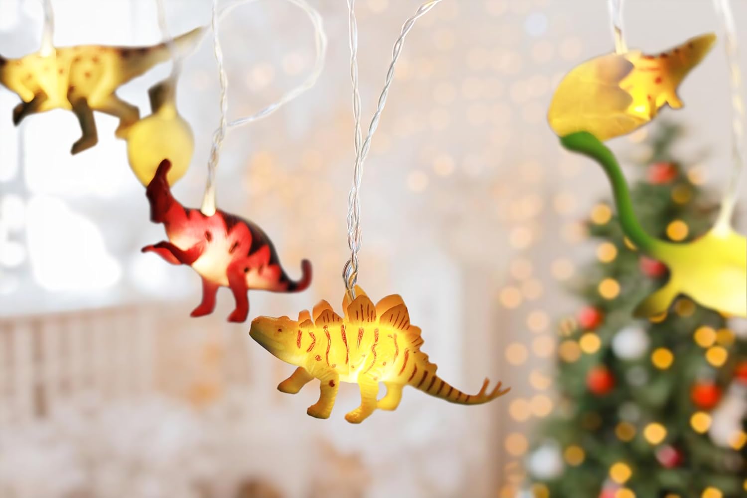 Thumbnail 6 de CozyHome Lucine LED decorative a forma di dinosauro, 4 metri con spina e 12 figure