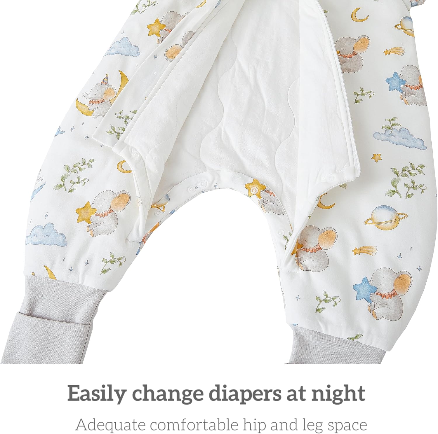 Thumbnail 4 de Chilsuessy Grey Elephant 3.5 tog toddler sleeping bag with feet