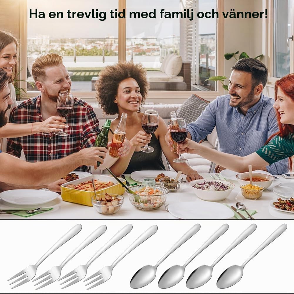 Thumbnail 6 de Gohytal 1276 kaffeskedar och kakgafflar i rostfritt stål, 24 delar