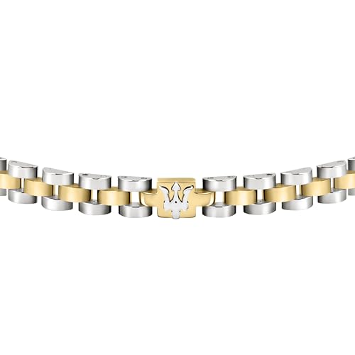 Detalle de Maserati Jewels Bracciale Uomo 21 cm in Acciaio con Finitura Oro – JM320AST09