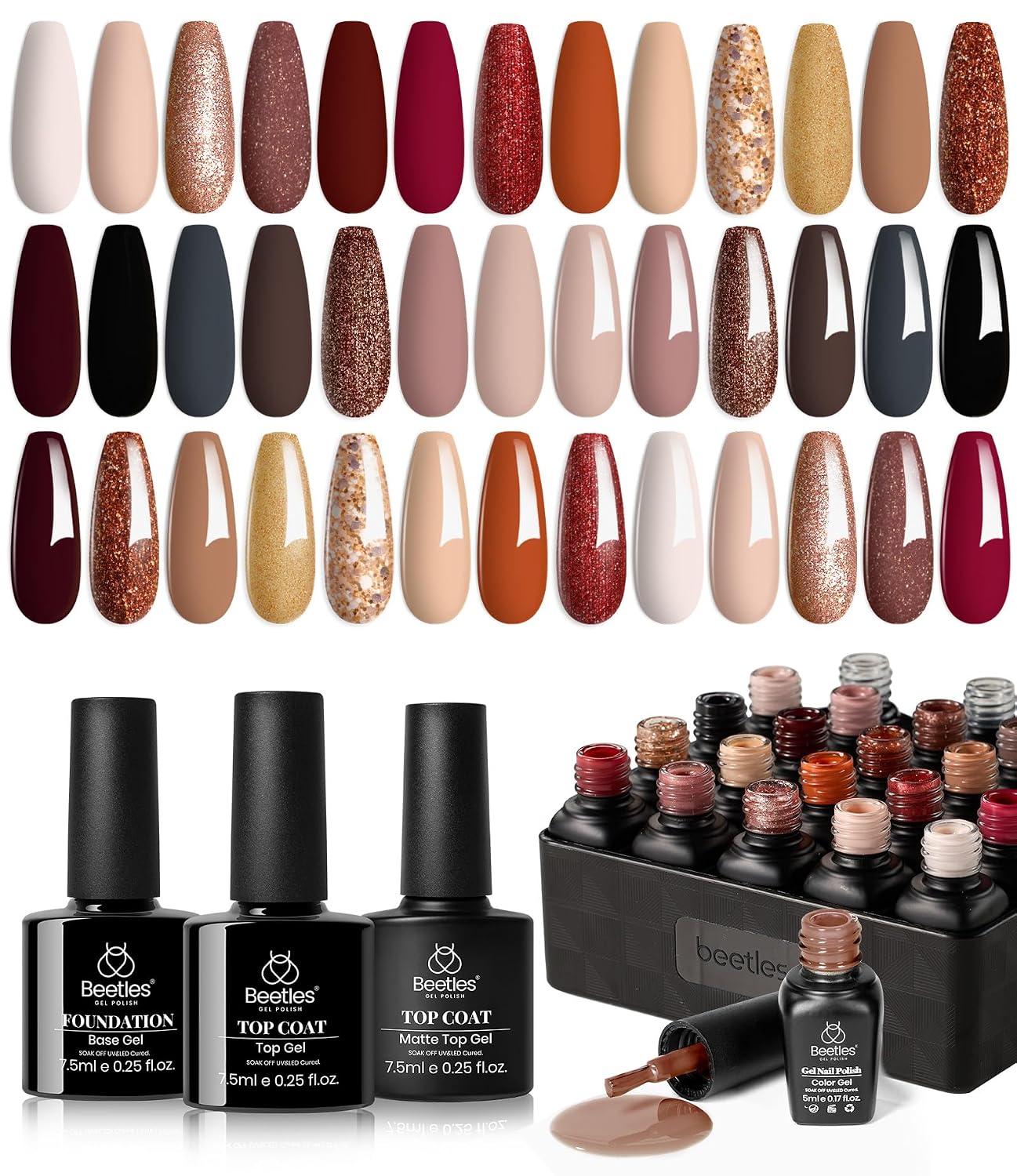 Detalle de Beetles Verse of Roses 23pc Gel Nail Set