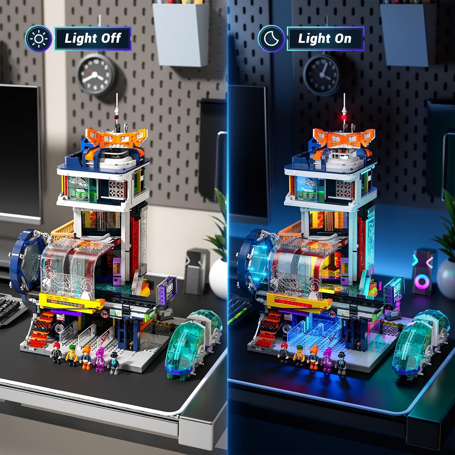 Detalle 2 de Lumibricks Cyberpunk Station 2760 pièces 🧱