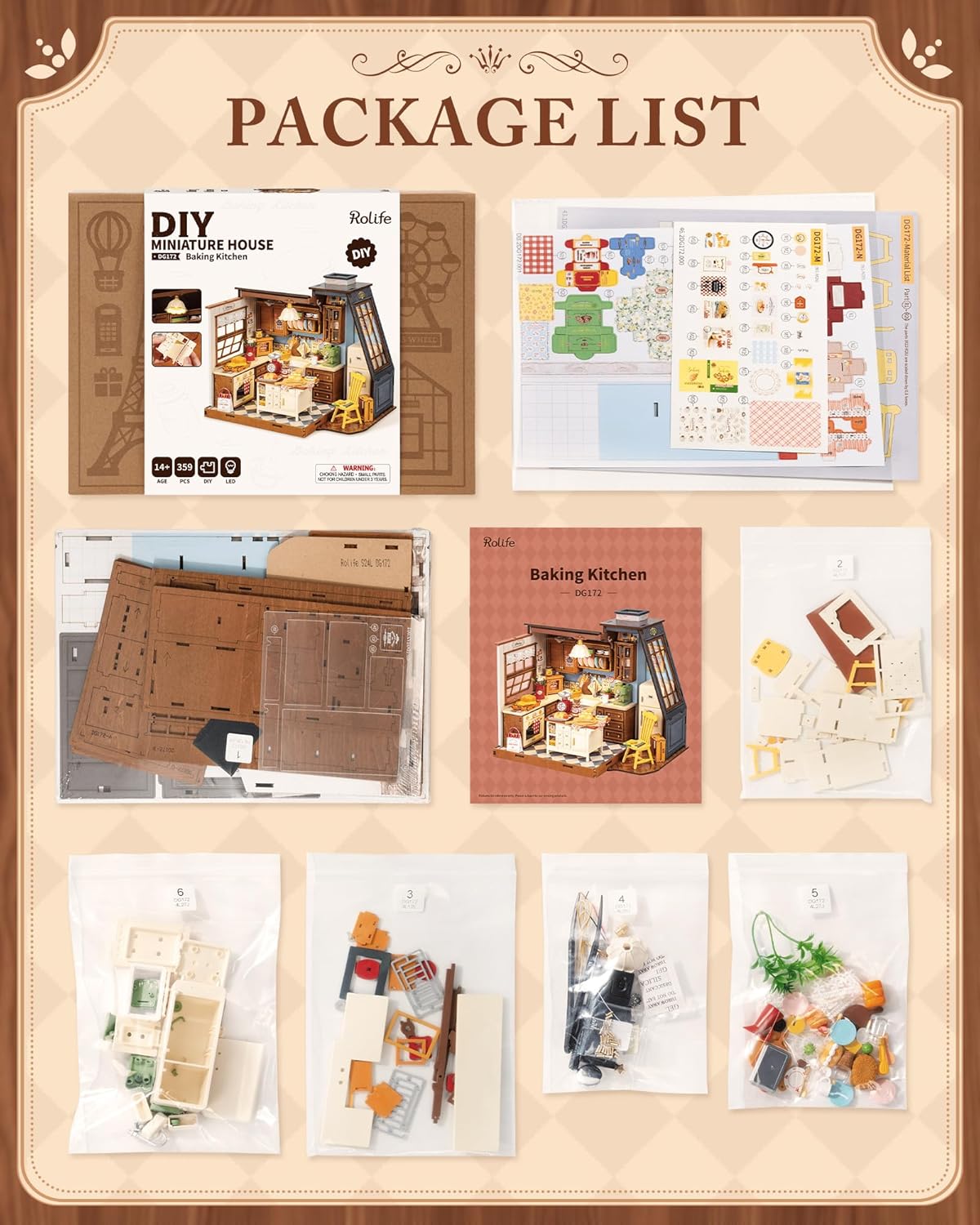 Thumbnail 6 de Rolife Maison de Poupée Cuisine de Boulangerie – Kit DIY miniatures avec éclairage