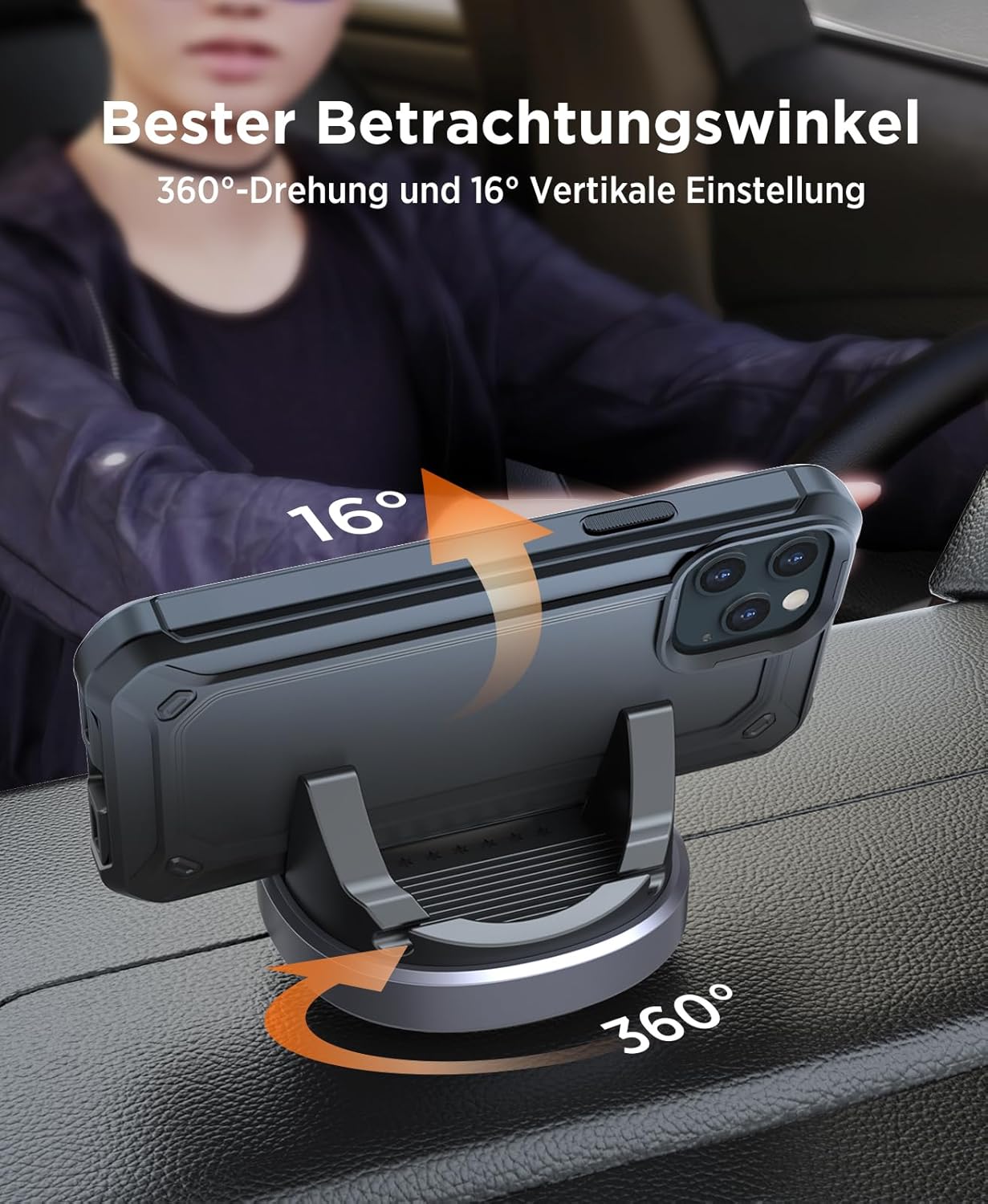 Thumbnail 2 de Beeasy Handyhalterung fürs Auto: Silikon-Halter mit 360°-Drehung für Smartphones (Armaturenbrett)