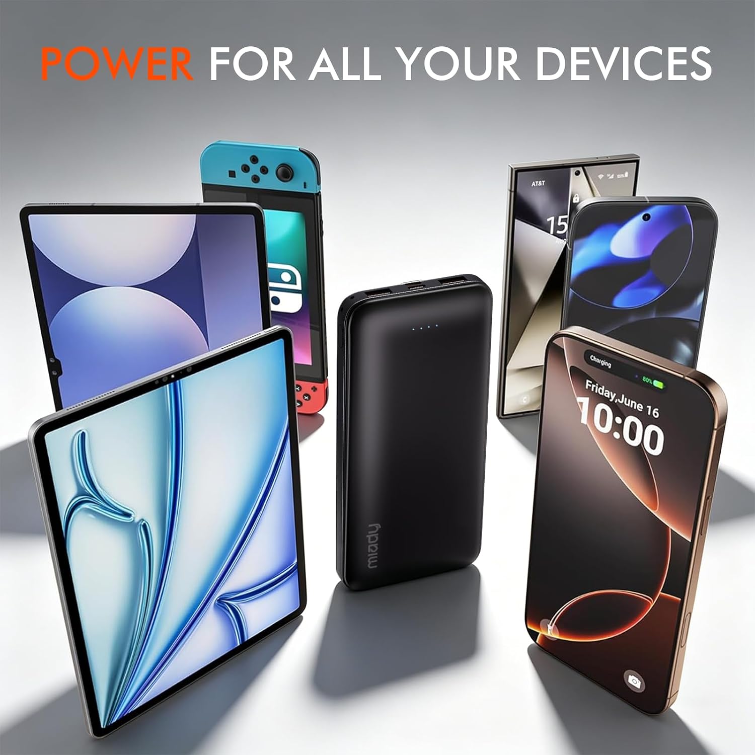 Thumbnail 5 de Miady HYD018 2-Pack 10,000mAh Power Banks, 22.5W USB-C Fast Charging