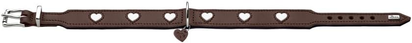 Detalle de Hunter Hundehalsband Love – Braun/Schwarz, Größe 50, handgefertigt in Deutschland