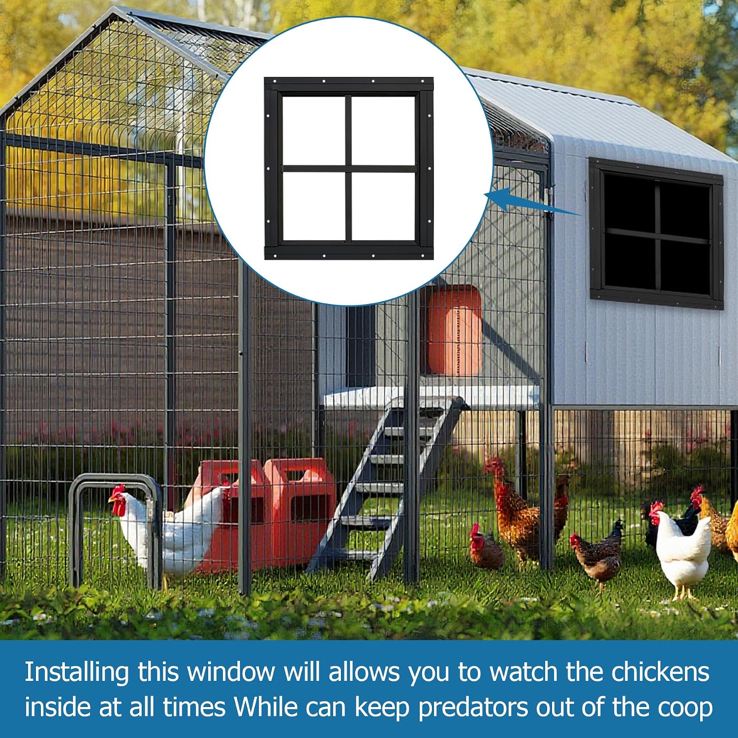 Thumbnail 3 de ktondic 2 Pack Shed Window 18"x27" Black Flush Mount — Durable Aluminum, Tempered Glass & Fiberglass Screen