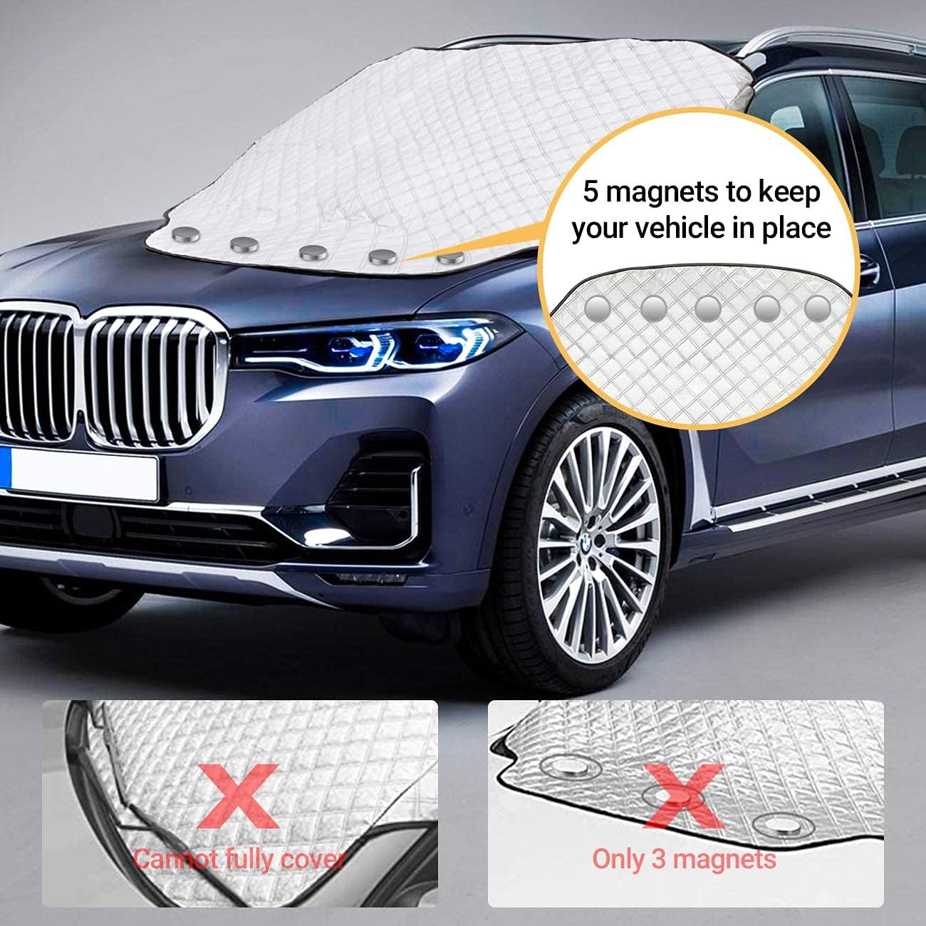 Thumbnail 6 de Favoto Parasole Parabrezza Auto: Copertura Protettiva Magnetica per SUV (157 x 126 cm)