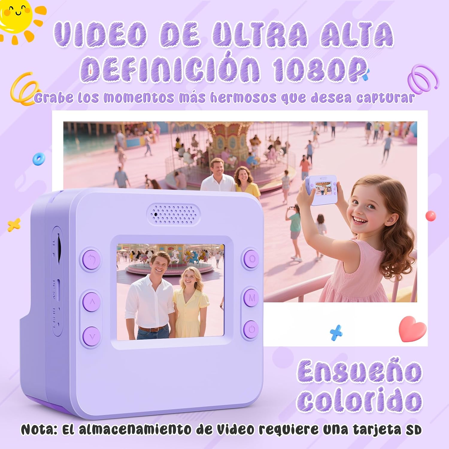 Thumbnail 5 de Cámara instantánea infantil 1080P 2,4" 32GB