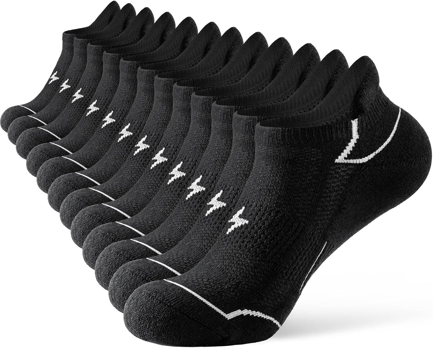 Detalle de Niorasen Sneaker-Socken Damen 35-38/39-42 – Atmungsaktiv, Anti-Blasen, Gepolsterte Laufsocken