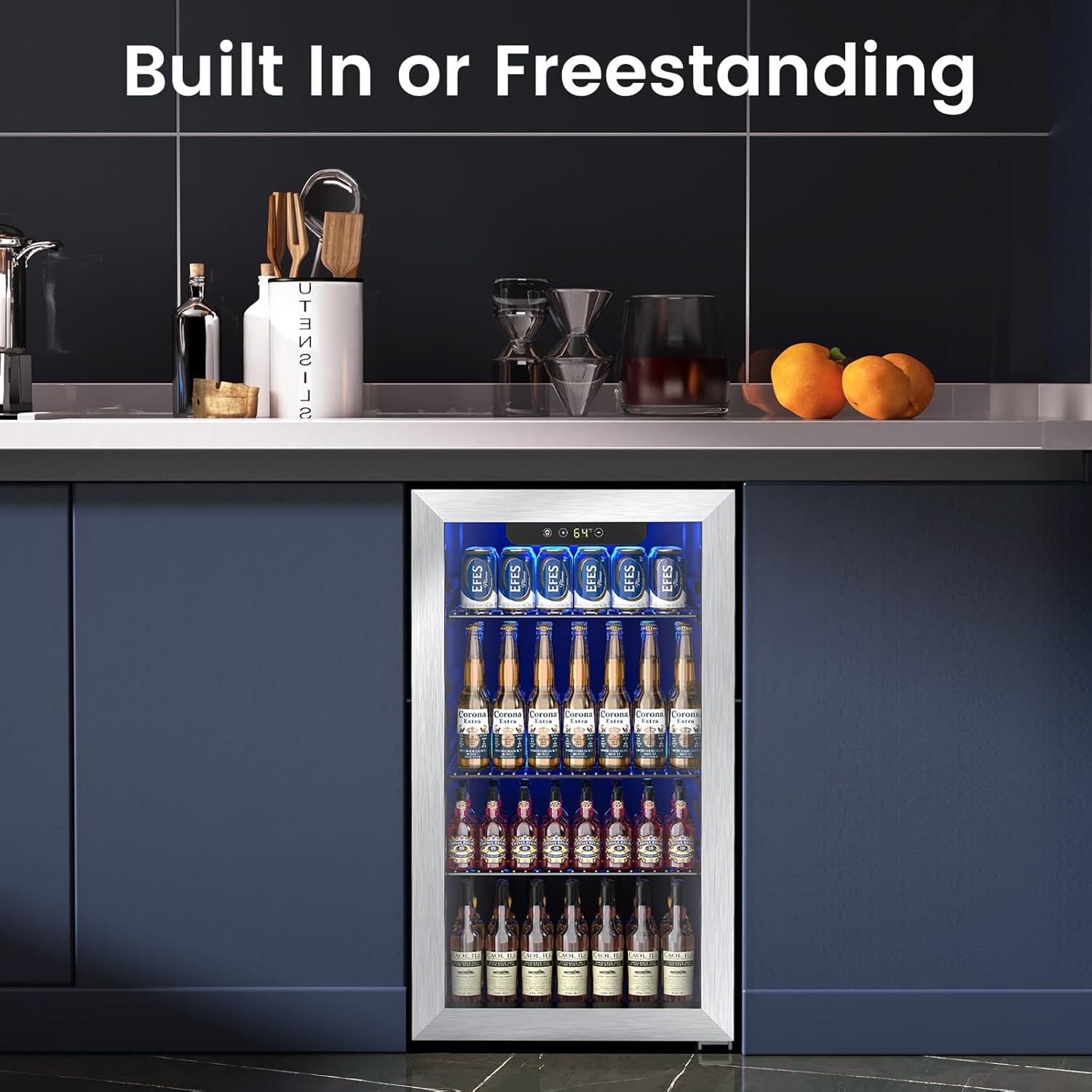 Detalle 2 de Electactic JC-90VEL-F Beverage Refrigerator, 3.2 Cu. Ft., 130-Can Capacity