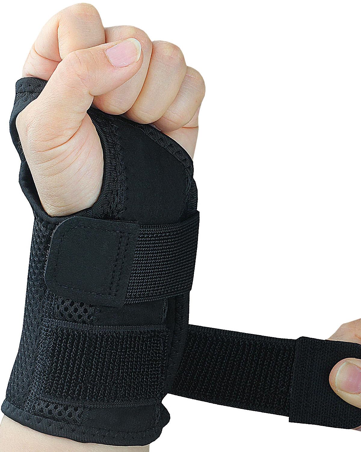 Detalle de Kecartu Left-Hand Wrist Brace, S/M, Adjustable Straps and Aluminium Splint