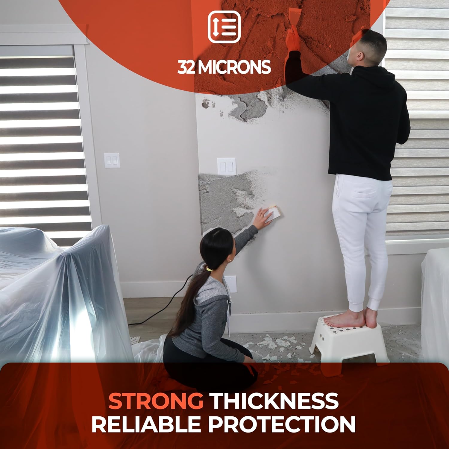 Thumbnail 4 de Caelum Star CS 6 Pack Plastic Dust Sheets for Decorating (3.6 x 2.7m / 12 x 9 ft)