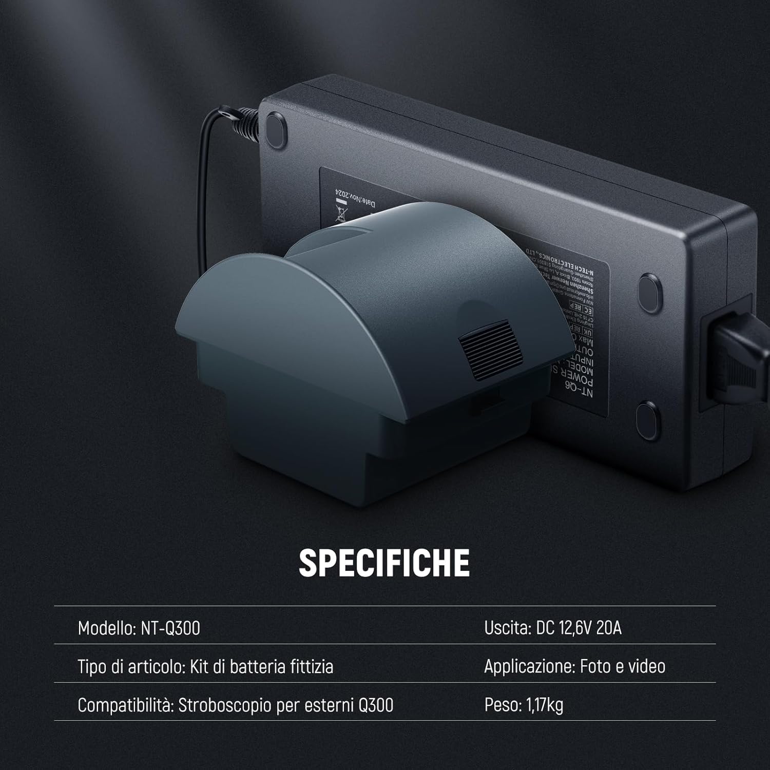 Thumbnail 5 de NEEWER Kit batteria fittizia per flash stroboscopico Q300 (con alimentatore AC, spina EU) NT-Q300