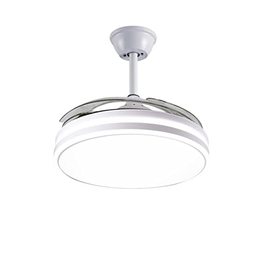 Detalle de Ventilador de techo con luz LED y APP móvil TODOLAMPARA.COM TRACE blanco (DC, retráctil y atenuable)