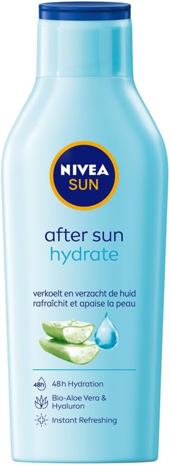 Detalle de NIVEA SUN Lait Après-Soleil hydratant à l’Aloe Vera bio et à l’acide hyaluronique (400 ml)