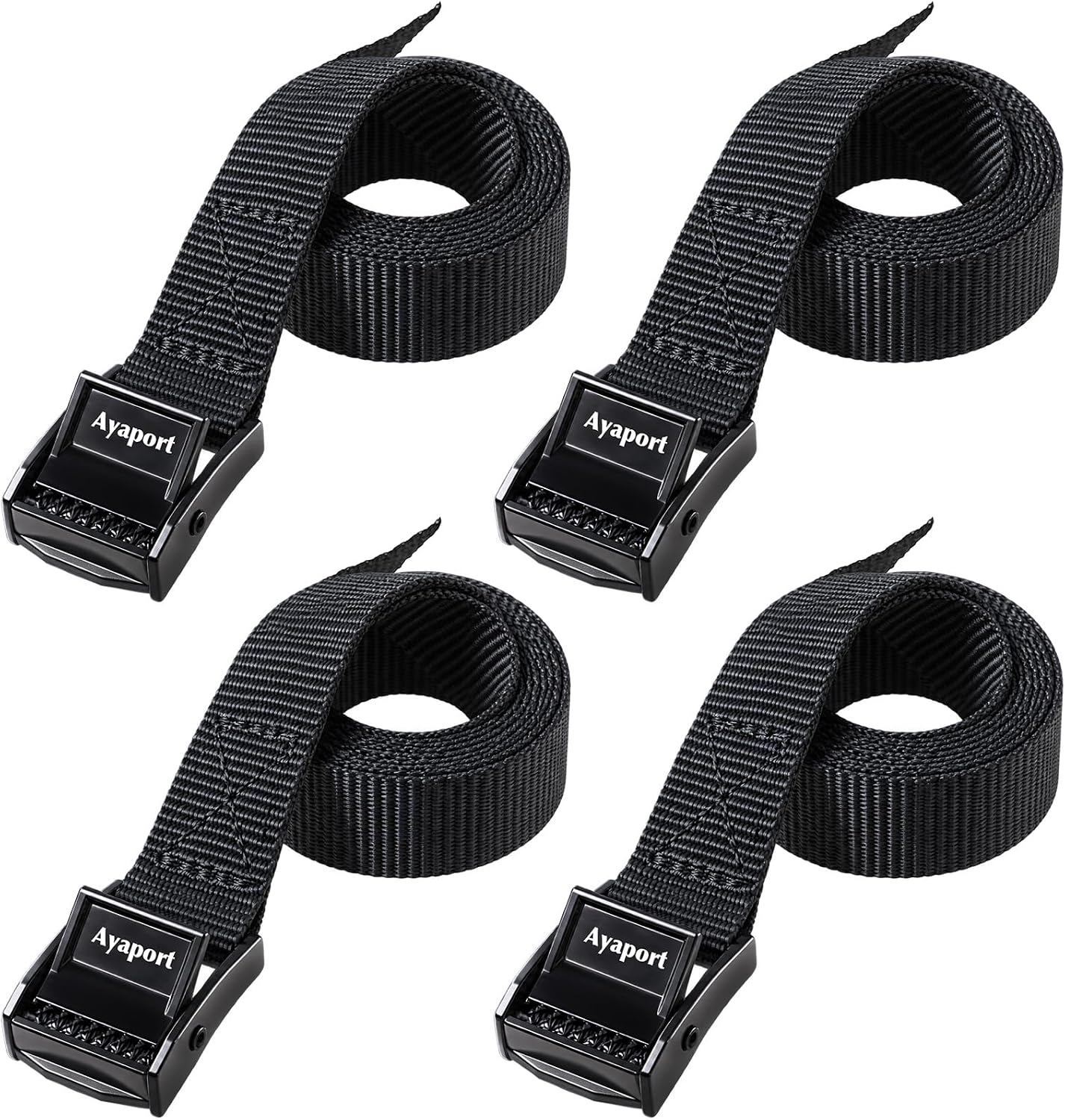 Detalle de Ayaport Lashing Straps with Buckles – 4 Pack, 0.75" x 48", Cam Buckle Tie Down Cinch Straps
