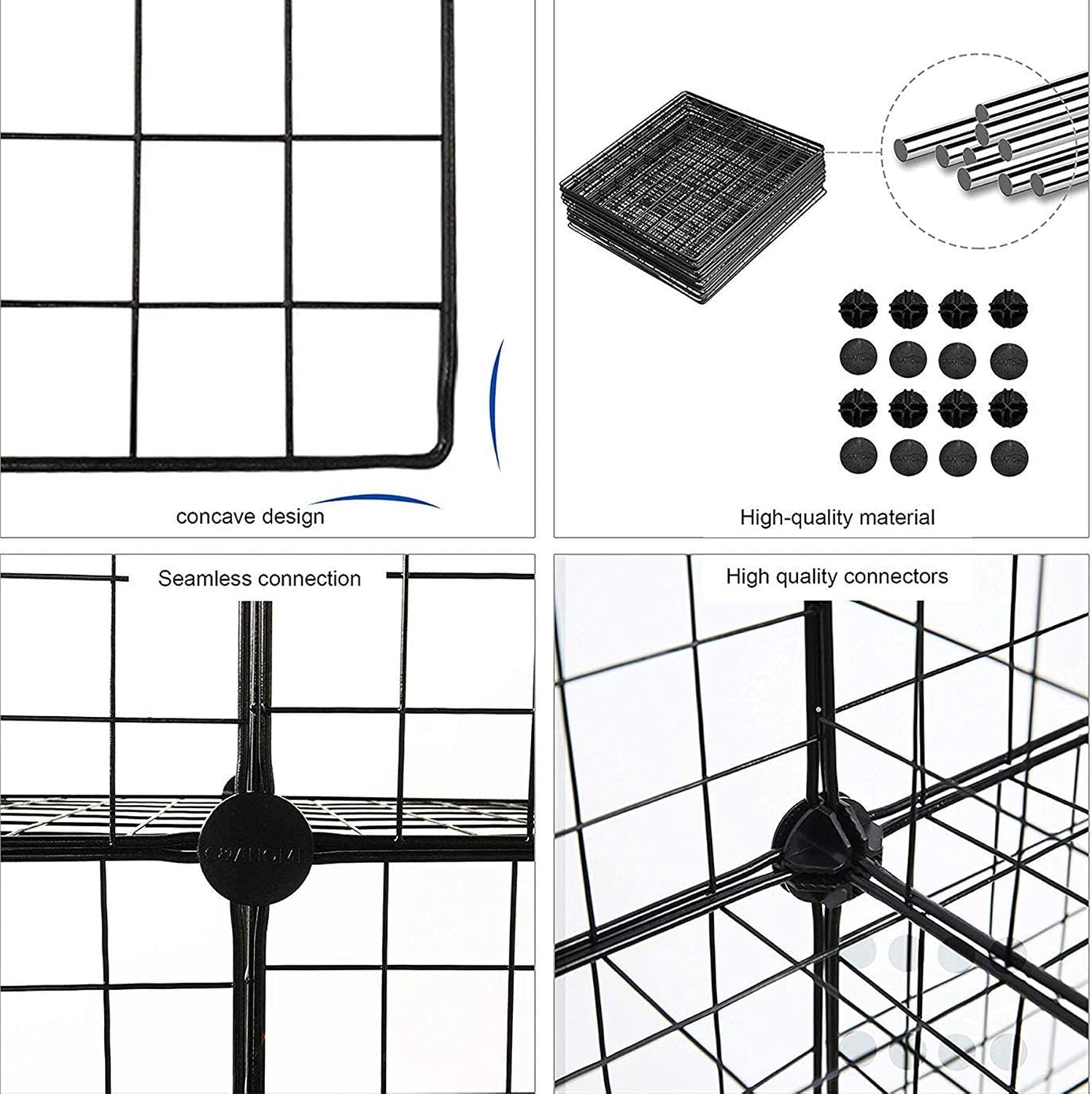 Thumbnail 6 de C&AHOME WSC309B 9-Cube Metal Wire Storage Organizer, Black