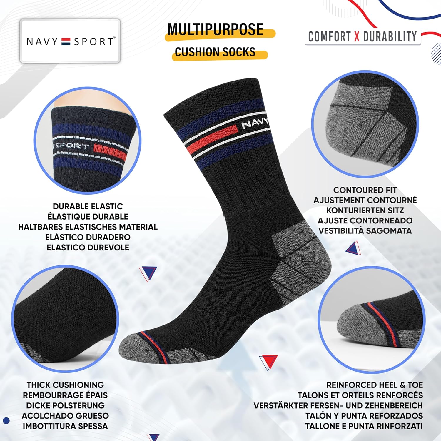 Thumbnail 2 de NAVYSPORT Chaussettes de sport coton confort