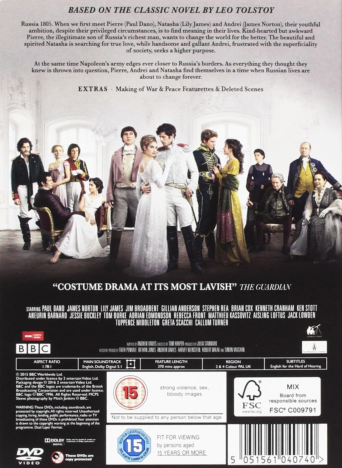 Thumbnail 1 de War and Peace DVD 2016 film collection 📀