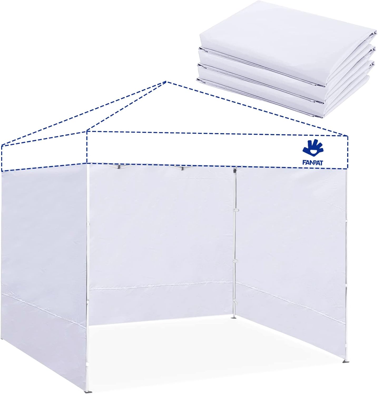 Detalle de FANPAT 3 Packs 10x10 Canopy Sidewalls, Waterproof White 3-Piece Set