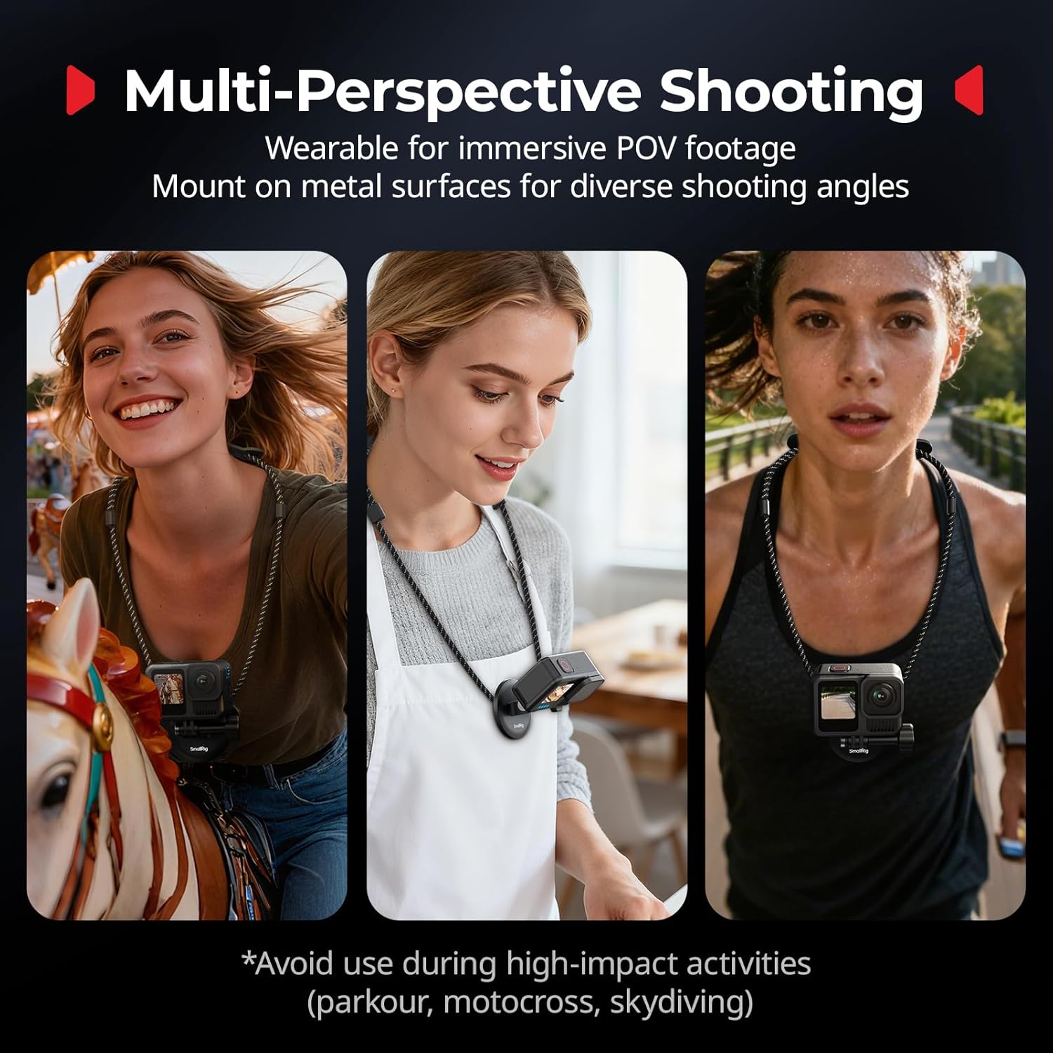 Thumbnail 1 de SMALLRIG magnetische Halshalterung 5360 für Action-Cameras – Nacken- und Brusthalter mit Klick-Wechsel