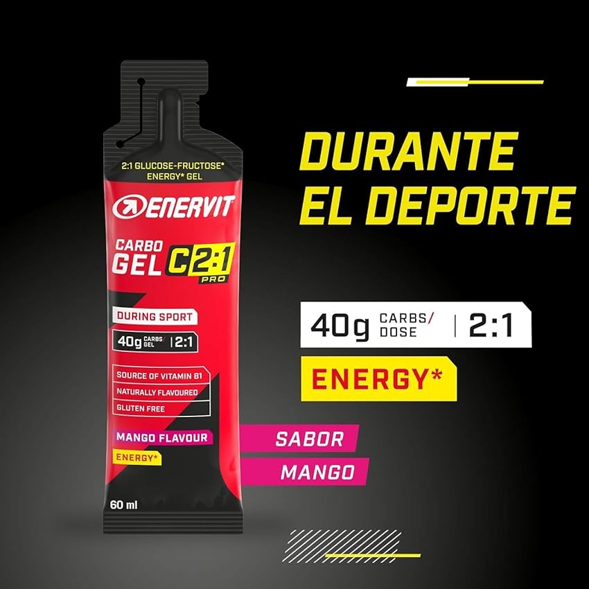 Detalle 2 de Enervit Carbo Gel C2:1PRO Mango gel energético 40 g 🍫
